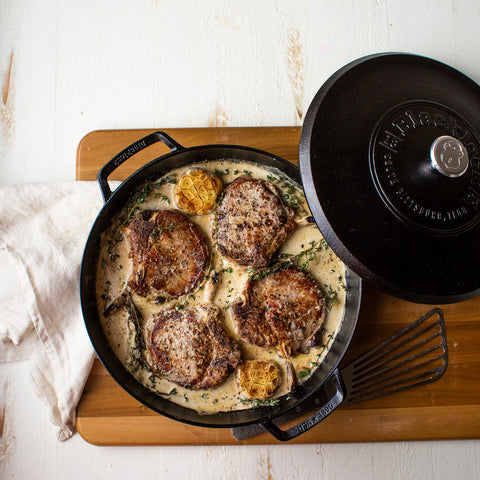 Lodge Blacklock cast iron braiser with lid