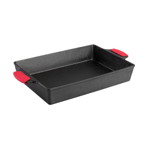 Cast Iron Roasting Dish 23 x 33cm, with Silicone Grips