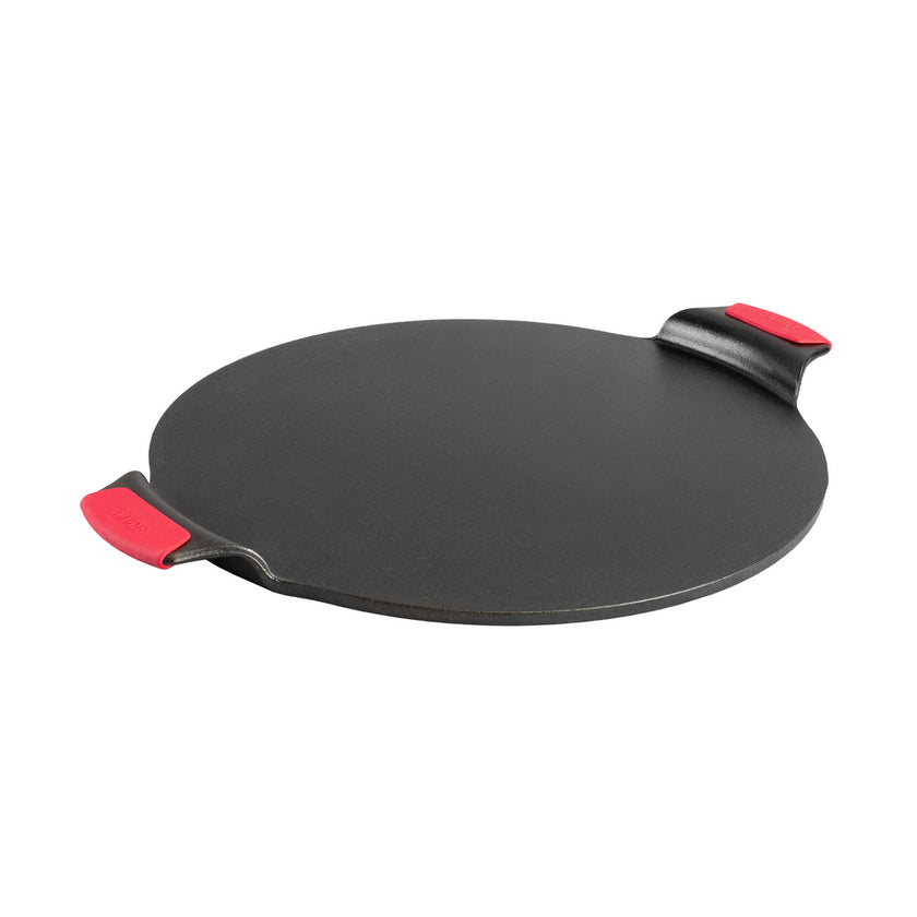 Cast Iron Pizza Pan 38cm, with Silicone Grips